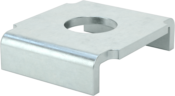 Üstten Oturmalı Dikme Kanalı Pul, 5/8" Çaplı Çubuk için, Çinko Kaplı Çelik