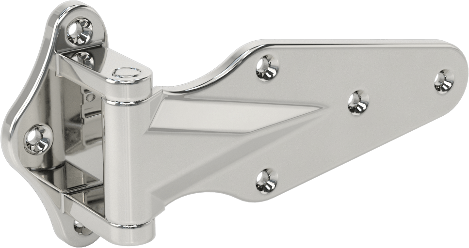 Dondurucu Kapı Kayışı Menteşesi, Krom Kaplı Çinko, 2“ x 5-1/16” Kapı Kanadı