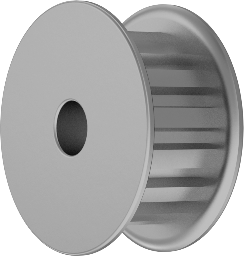 Korozyona Dayanıklı Triger Kayışı Kasnağı, XL, 3/8" Maksimum Genişlik, NO Hub, 2 Flanş, 1.188" OD, 1/4" Mil