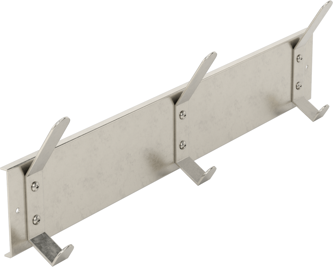 Asma Kancalı Raf, 3 Kancalı, 24“ Genişlik x 6-1/2” Yükseklik x 2-1/4" Derinlik Toplam