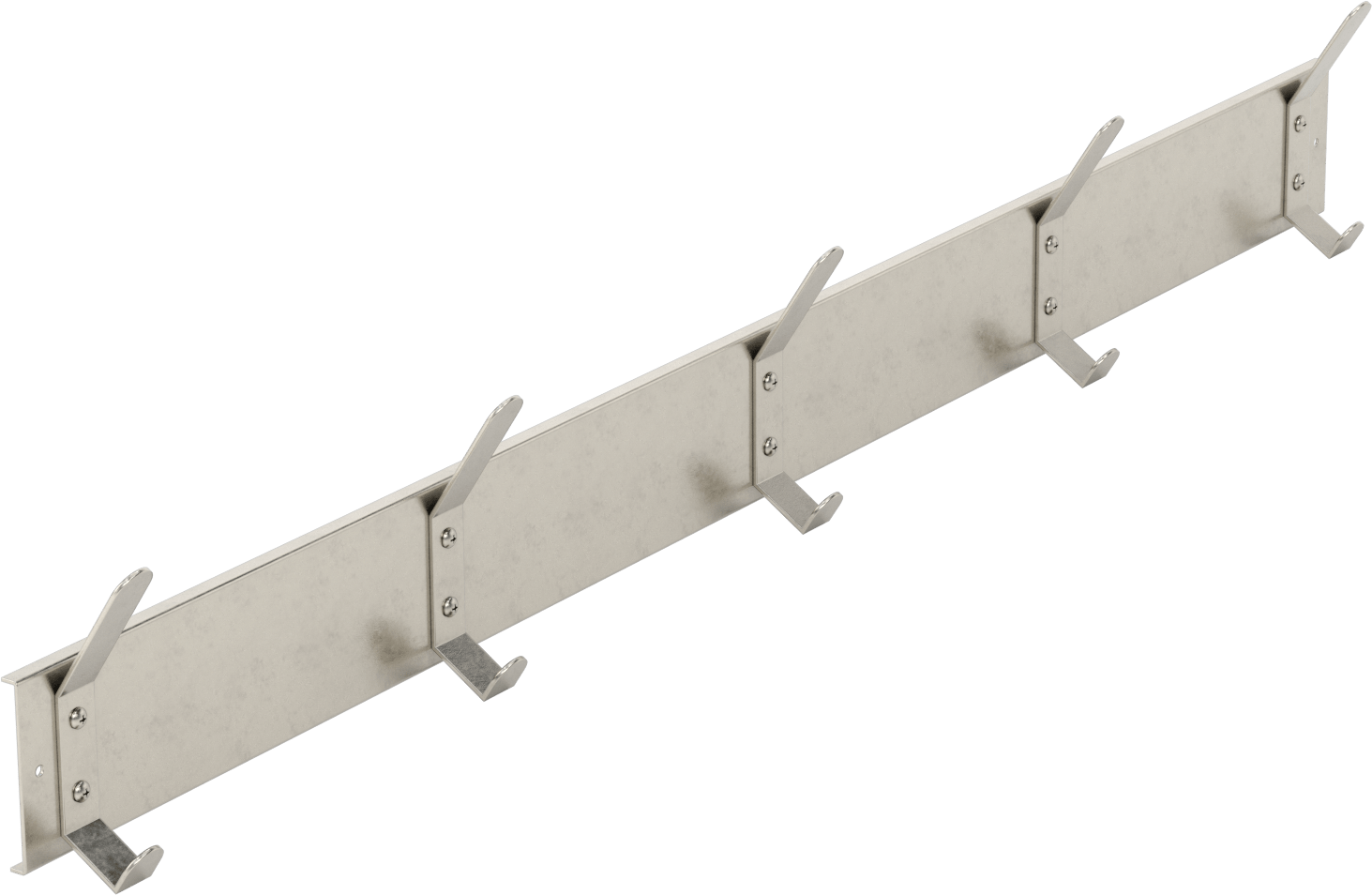 Asma Kancalı Raf, 5 Kanca ile, 48“ Genişlik x 6-1/2” Yükseklik x 2-1/4" Derinlik Toplam