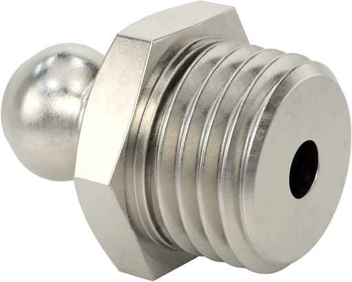 303 Paslanmaz Çelik Gres Bağlantı Parçası, Düz, 3/8"-24 UNF Erkek, 19/32" Toplam Yükseklik