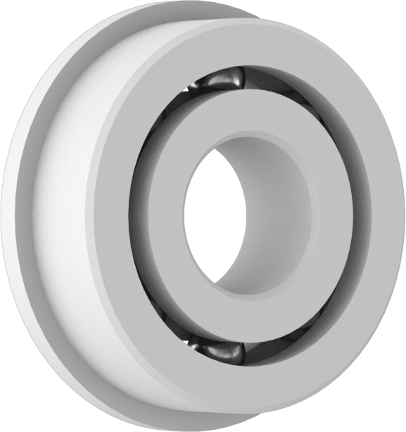 Kuru Çalışan Plastik Flanşlı Bilyalı Rulman, Açık, Anma Numarası R4, 1/4" Mil Çapı için
