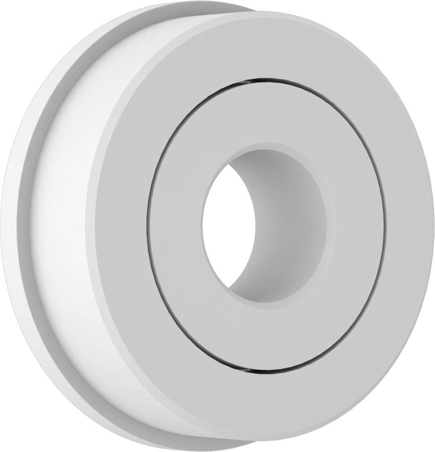 Kuru Çalışan Plastik Flanşlı Bilyalı Rulman, Ekranlı, Anma Numarası 6000, 28 mm gövde iç çapı için