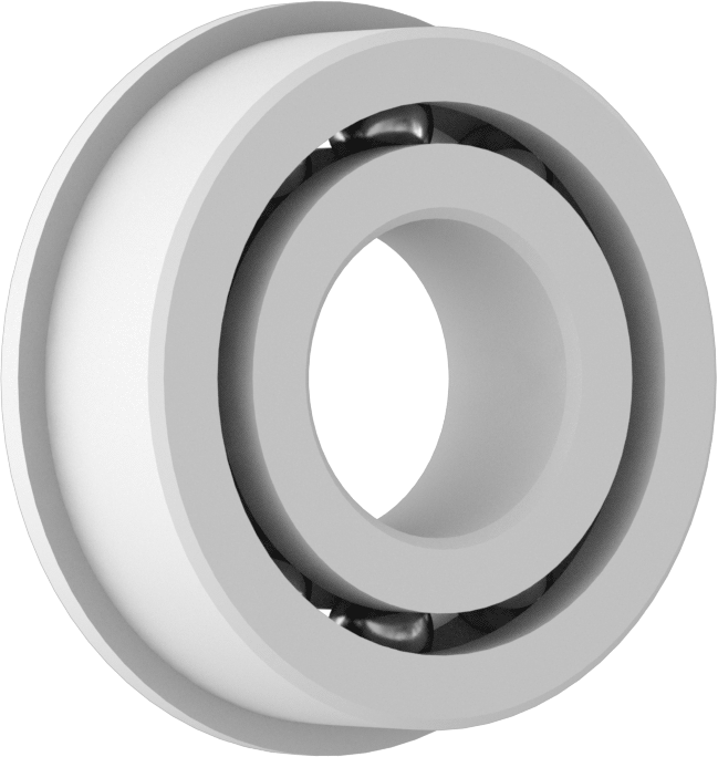 Kuru Çalışan Plastik Flanşlı Bilyalı Rulman, Açık, Anma Numarası R10, 5/8" Mil Çapı için