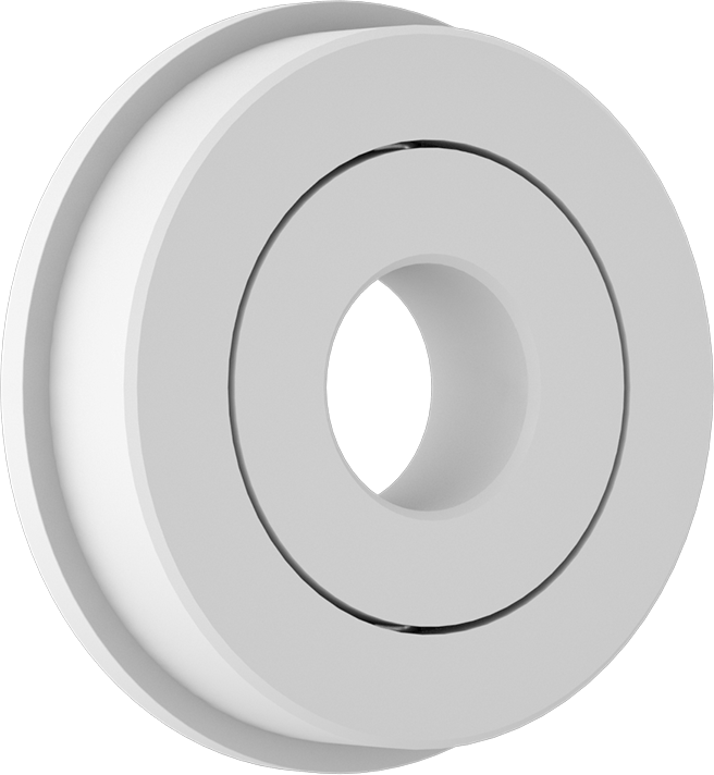 Kuru Çalışan Plastik Flanşlı Bilyalı Rulman, Ekranlı, Anma Numarası 6001, 35 mm Muhafaza İç Çapı için