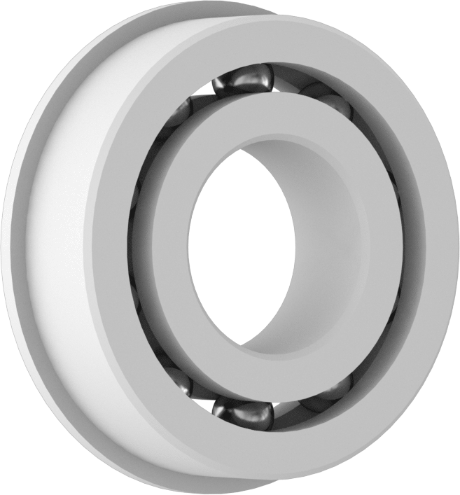 Kuru Çalışan Plastik Flanşlı Bilyalı Rulman, Açık, Anma Numarası R12, 3/4" Mil Çapı için