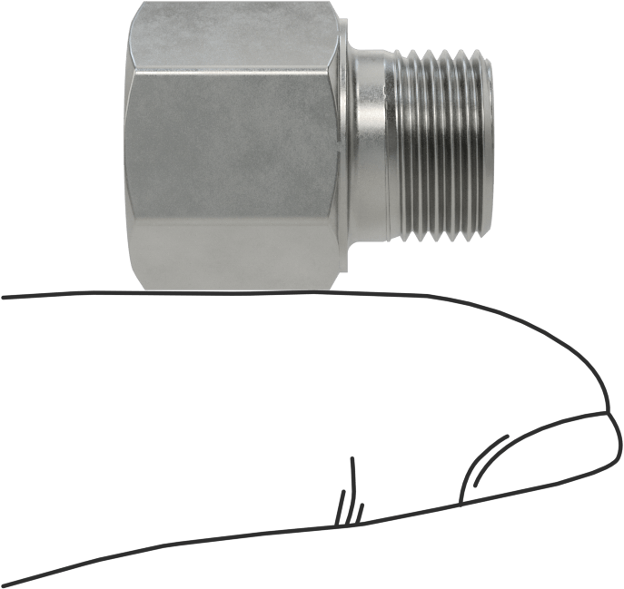 Gres Bağlantı Elemanı, M12 x 1 mm Erkek x NPT 1/8 Dişi