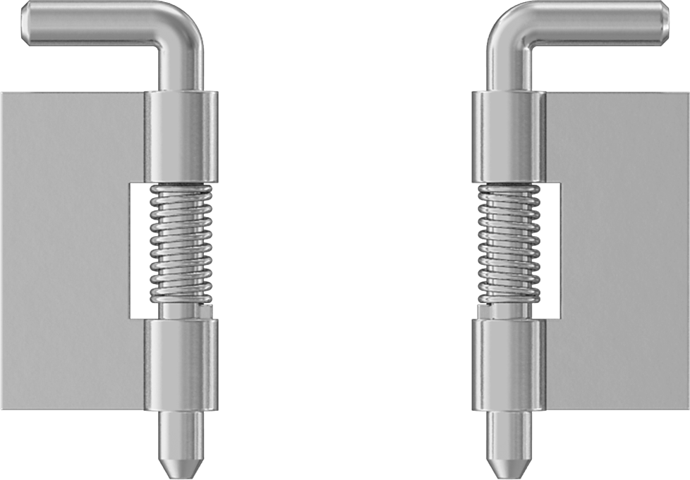 Çekerek Açılan Hızlı Bağlantı Kesme Menteşesi, Delik Olmadan, Çinko Kaplı Çelik, 7/8“ x 1/2” Kapı Kanadı