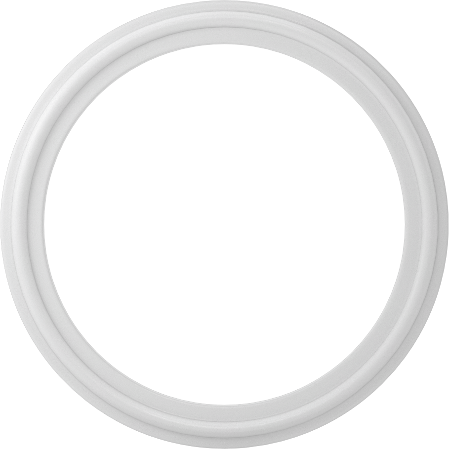 Hızlı Kelepçeli Boru Bağlantı Elemanları için Conta, Temiz Oda PTFE, 3" Boru Dış Çapı için