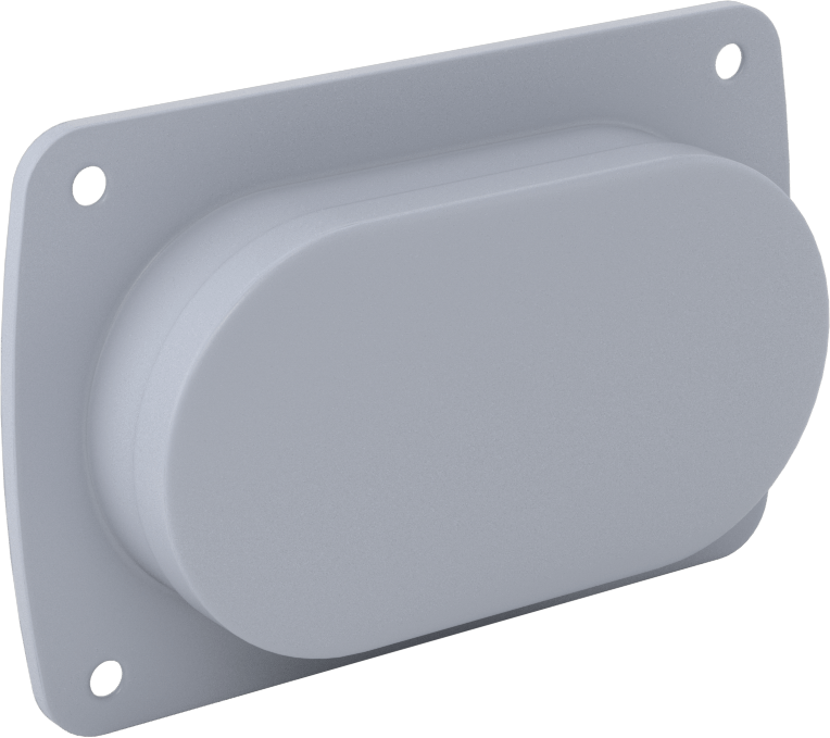 Plastik Gömme Çekme Kolu, Dişsiz delik ile, Gri, 3-5/8“ Yükseklik x 2-3/8” Genişlik