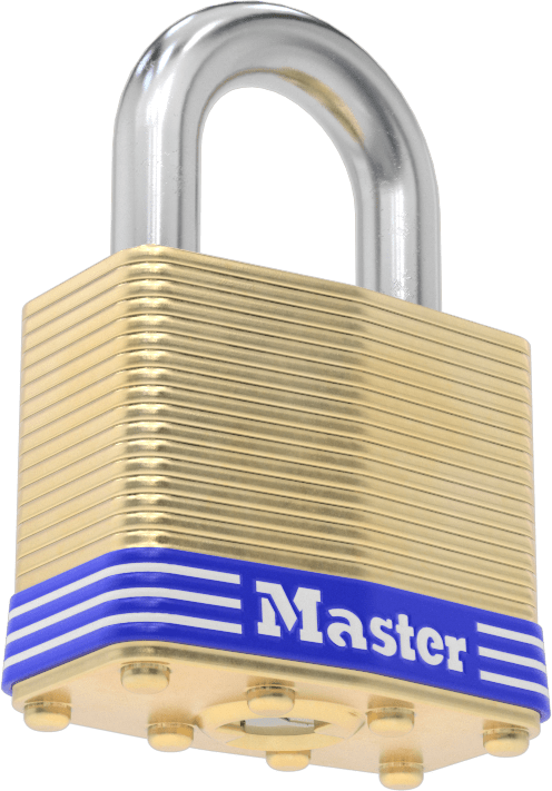 Lamine Pirinç Gövdeli Hava Koşullarına Dayanıklı Asma Kilit, Master Lock 2, 3303 numaralı anahtarla aynı anahtarlı