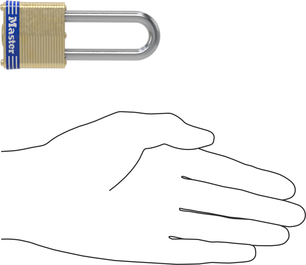 Lamine Pirinç Gövdeli Hava Koşullarına Dayanıklı Asma Kilit, Master Lock 4, #0455 numaralı anahtarla anahtarlı, Ekstra Boşluk ile