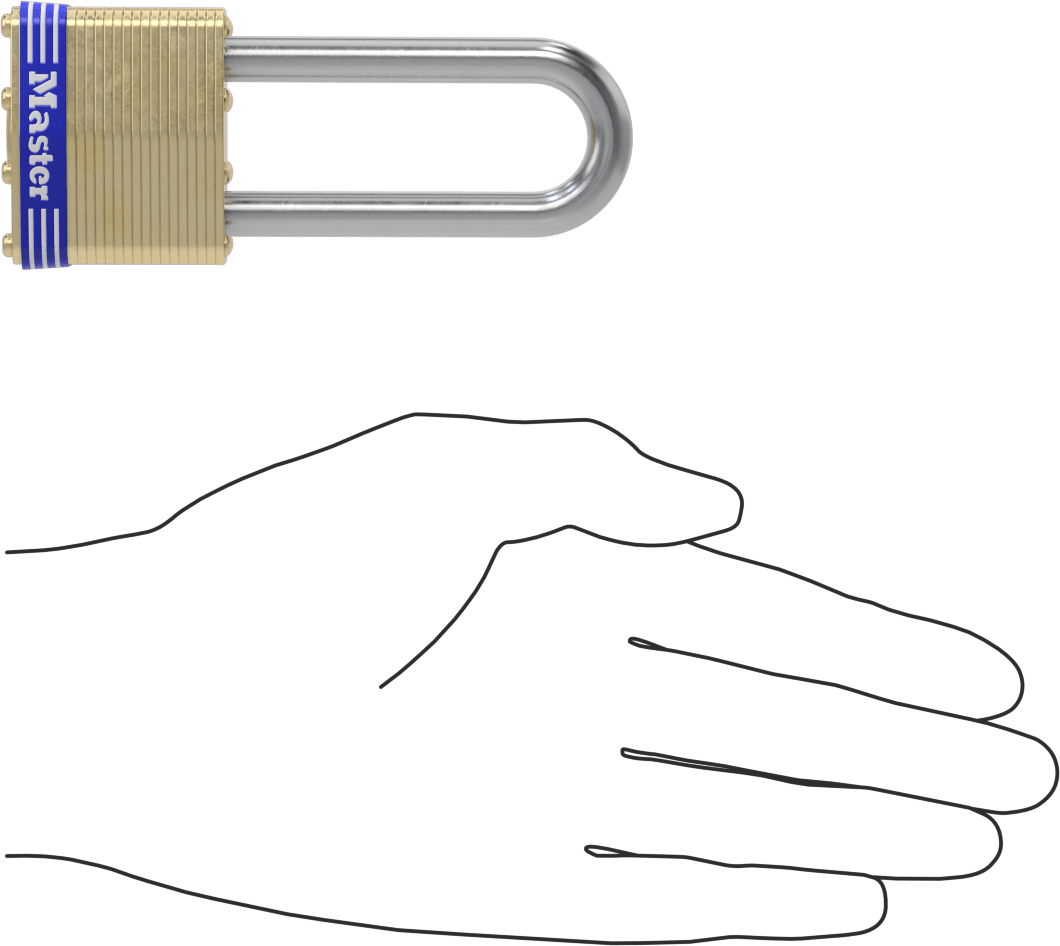 Lamine Pirinç Gövdeli Hava Koşullarına Dayanıklı Asma Kilit, Master Lock 2, #X2241 Anahtarı ile Açılır, 2-1/2" Dikey Boşluk