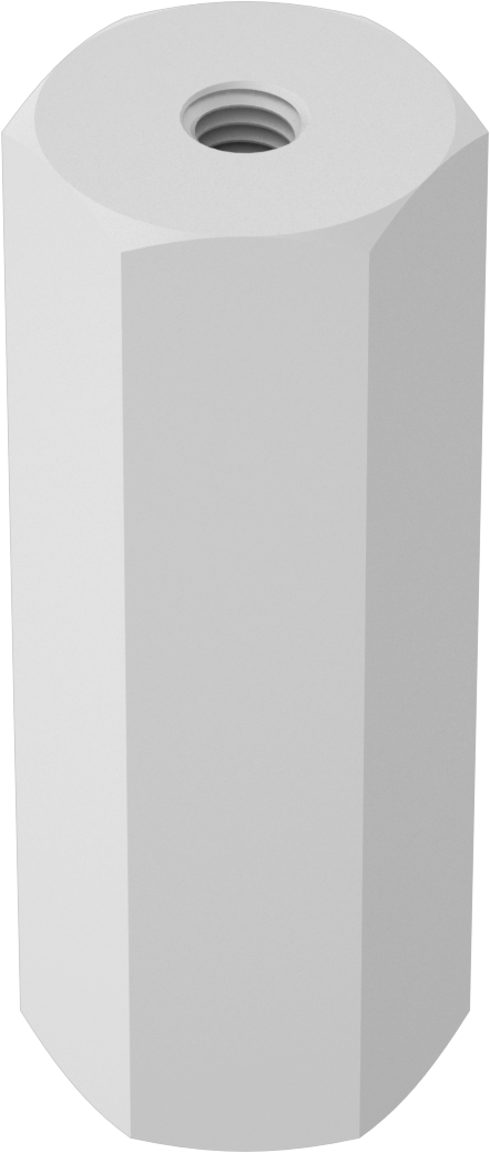 Naylon 6/6 Plastik Kaplin Somunu, 10-32 Diş Boyutu, 1-3/4" Uzunluk