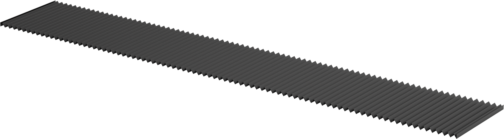 Düz Körük, 0,590“ Yükseklik x 12” Dış Genişlik, 6 Fit Uzatılmış Uzunluk