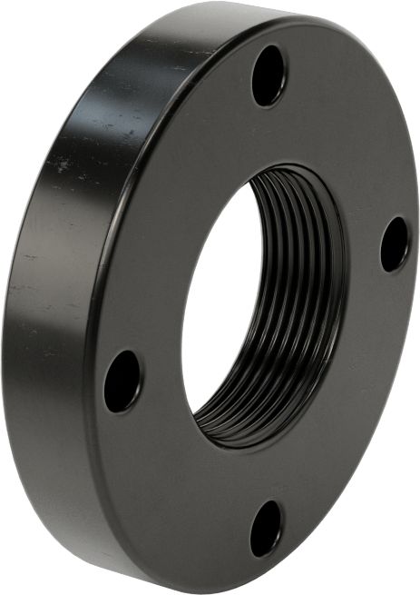 Hassas Acme Flanş, Siyah Oksit 1117 Karbon Çelik, 1-3/8"-16 Diş Boyutu