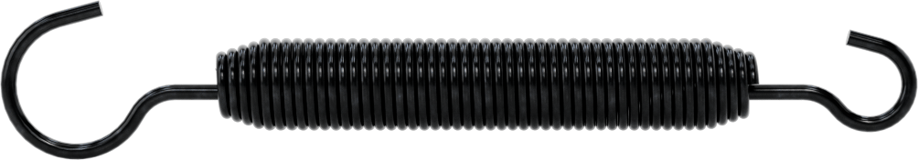 Uzatma Yayı, Döner Kanca Ucu, 5-1/4" Uzunluk, 0.531" OD, 6-1/4" Uzatılmış Uzunluk