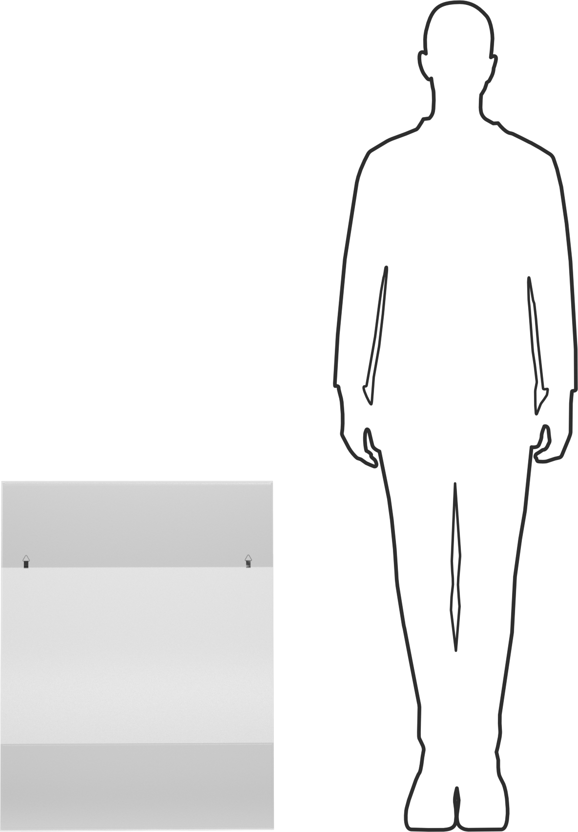 Montaj Kancalı Tabela Tutucular, 28“ yükseklik x 22” genişlik maksimum tabela için