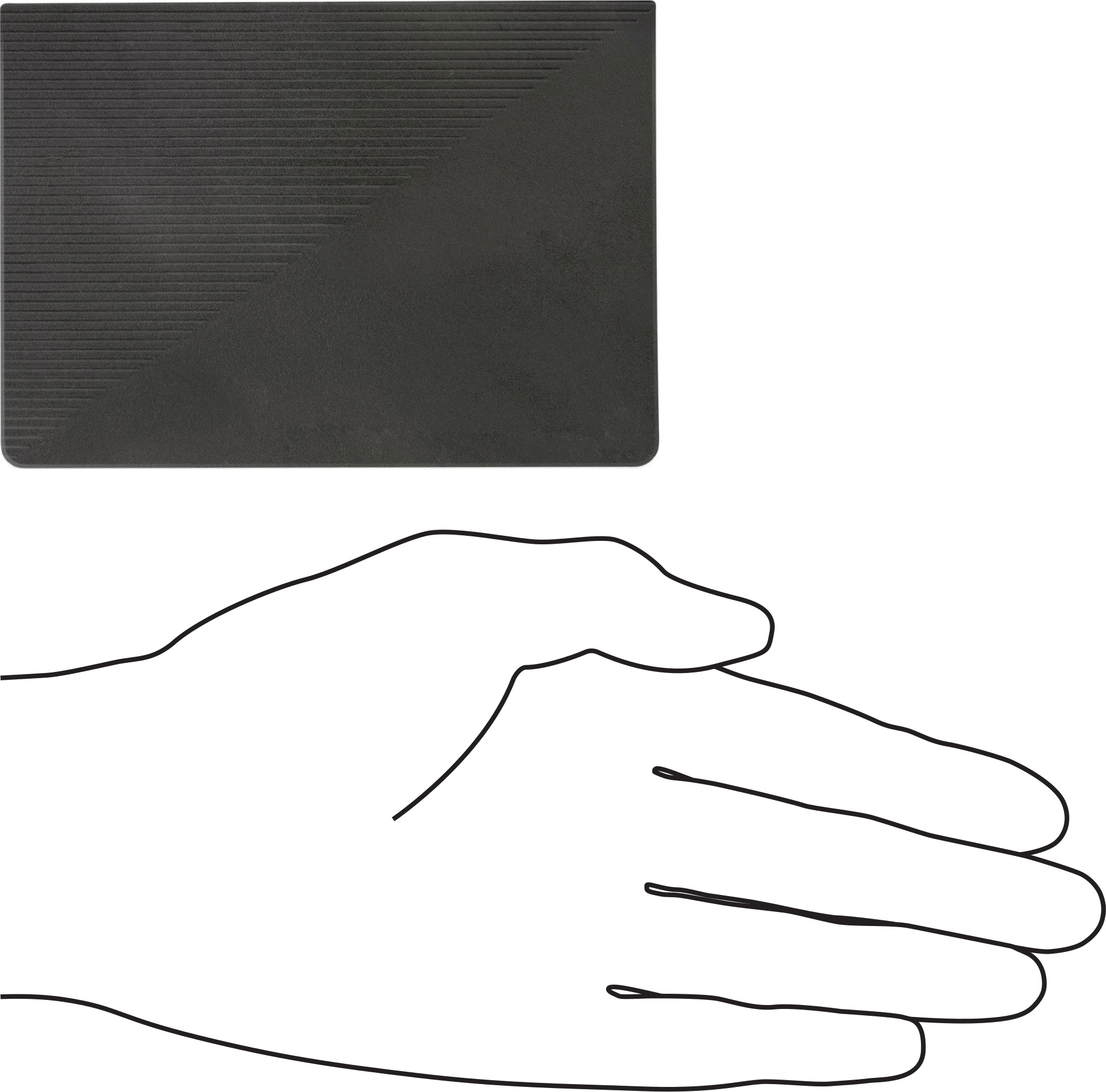 Damga Mürekkep Pedi, Mürekkepsiz, Köpük, 2-3/4“ Genişlik x 4-1/4” Uzunluk