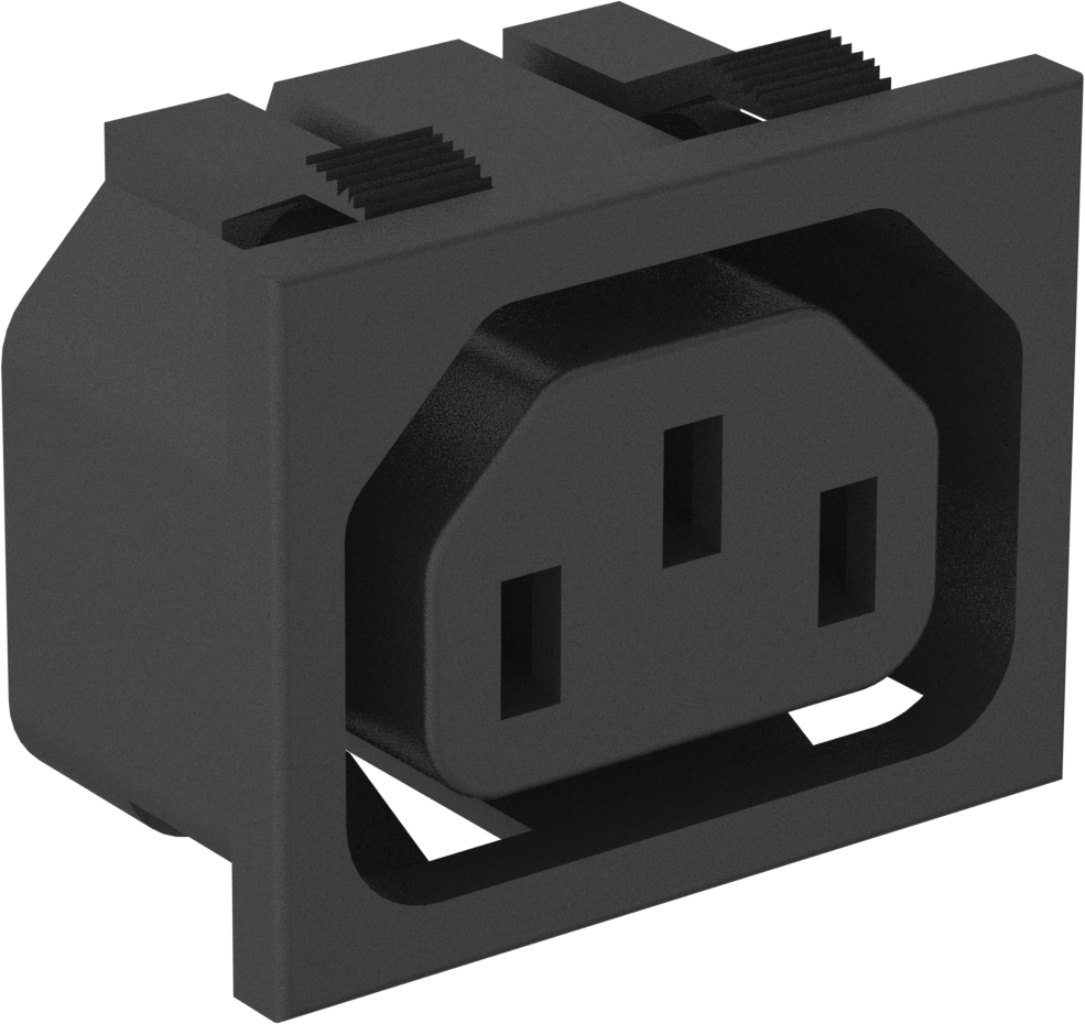 IEC Connector, Çıtçıtlı Dişi, C13, 0,031“-0,079” Panel Kalınlığı