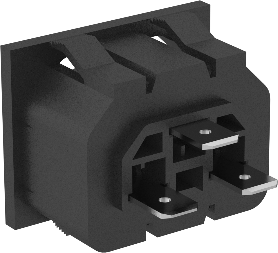 IEC Connector, Çıtçıtlı Dişi, Hızlı Ayırma, C13, 0,031“ - 0,079” Kalınlıkta Panel için