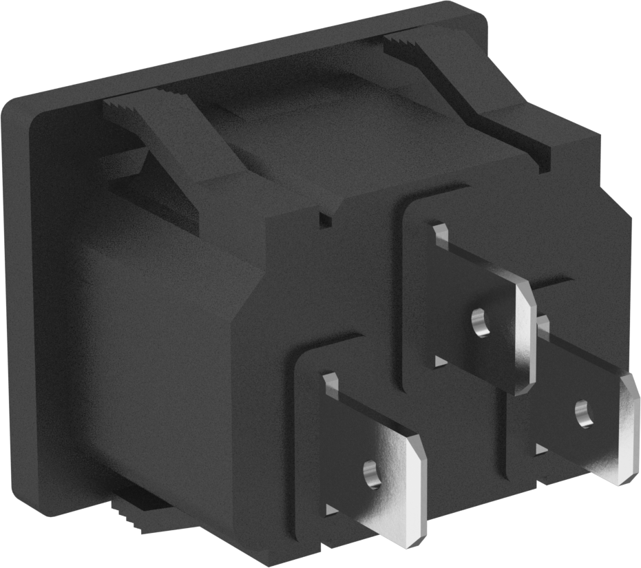 IEC Connector, Çıtçıtlı Erkek, Hızlı Ayırma, C14, 15A UL, 0,031“-0,059” Panel Kalınlığı