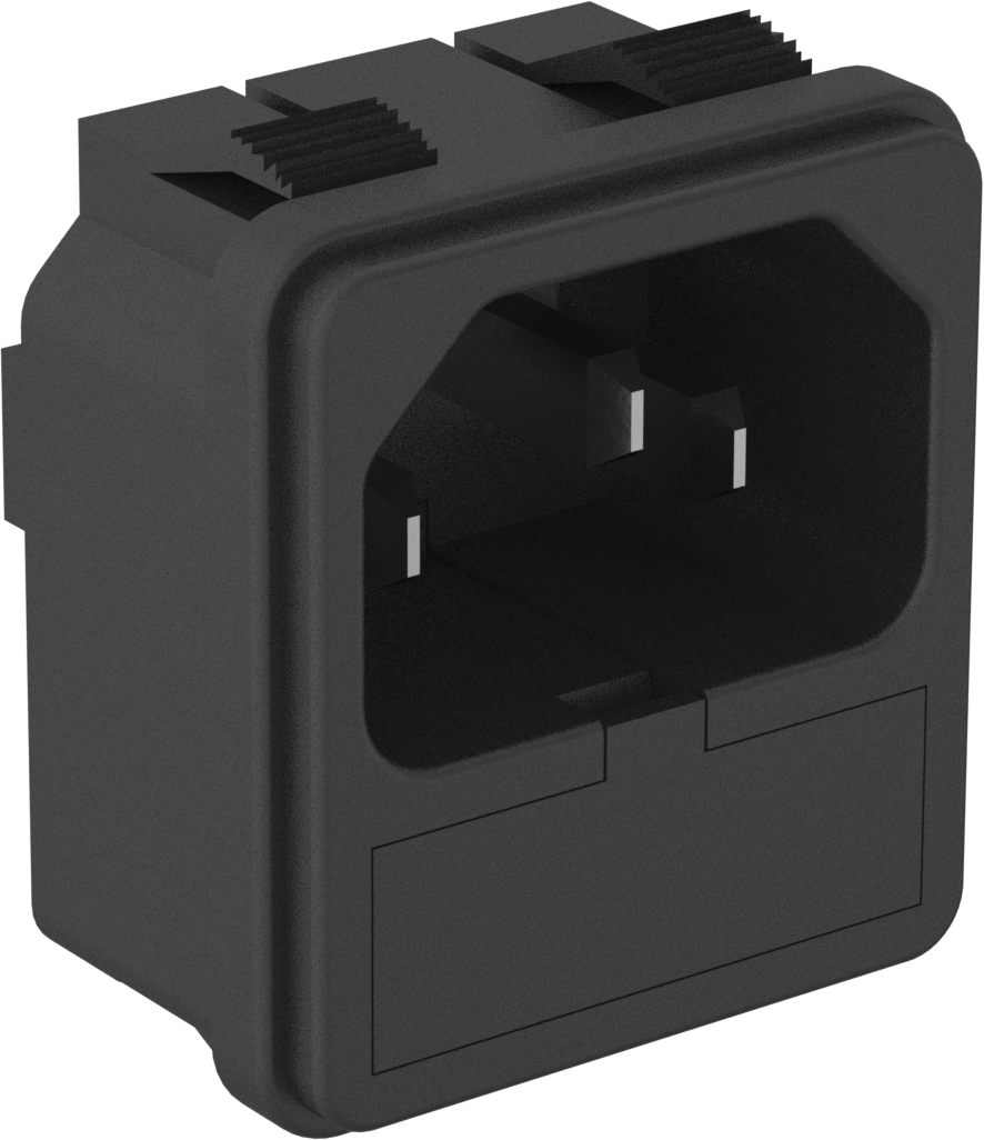 IEC Connector, Çıtçıtlı Erkek, Hızlı Ayırma, C14, 10A UL, 0,031“-0,079” Panel Kalınlığı