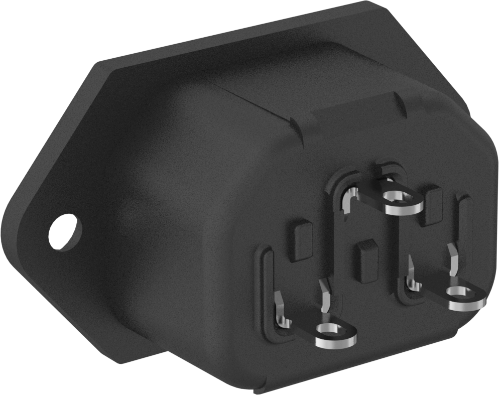 IEC Connector, Vidalı Dişi, C13, 15A UL, 0,31" Panel Kalınlığı