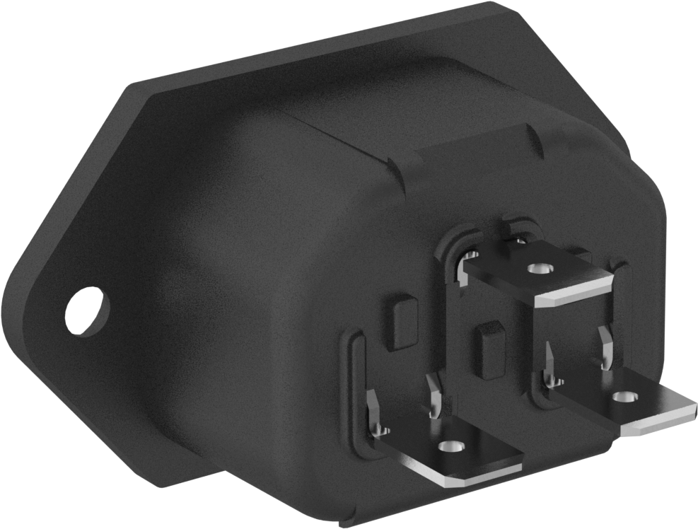 IEC Connector, Vidalı Dişi, C13, 15A UL, 0,31" Panel Kalınlığı