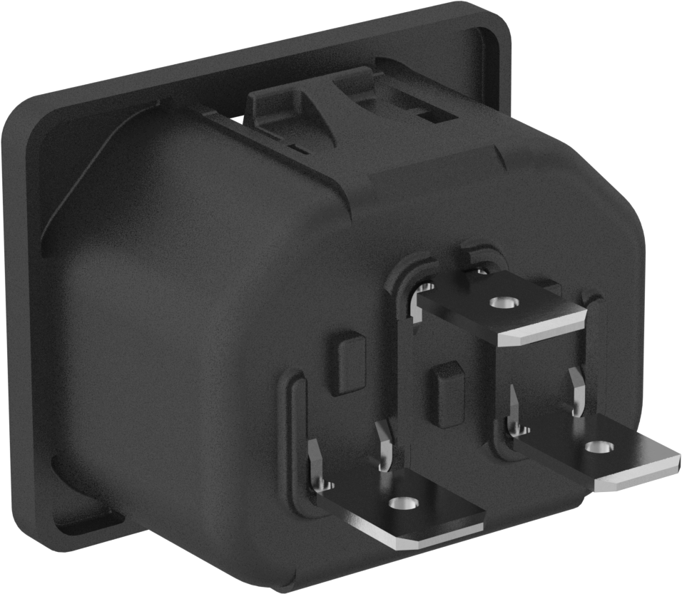IEC Connector, Çıtçıtlı Dişi, Hızlı Ayrılabilir Terminal, C13, 0,1" Panel Kalınlığı için
