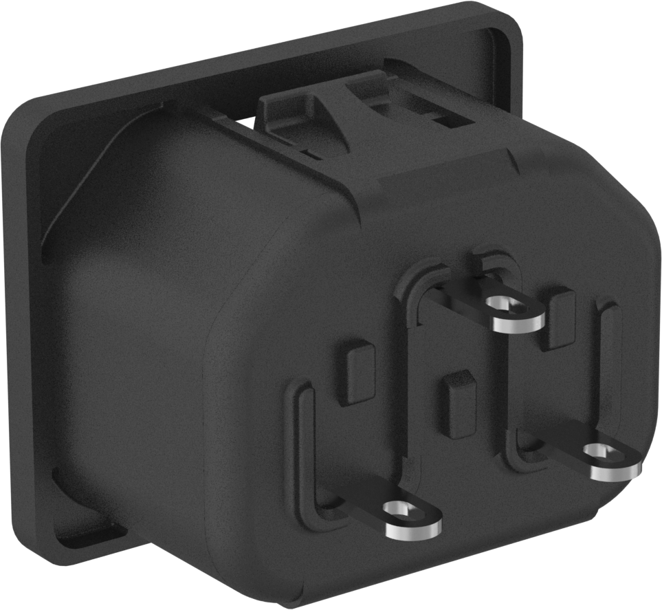 IEC Connector, Çıtçıtlı Dişi, Tırnaklı Terminal, C13, 0,11" Kalınlıkta Panel için
