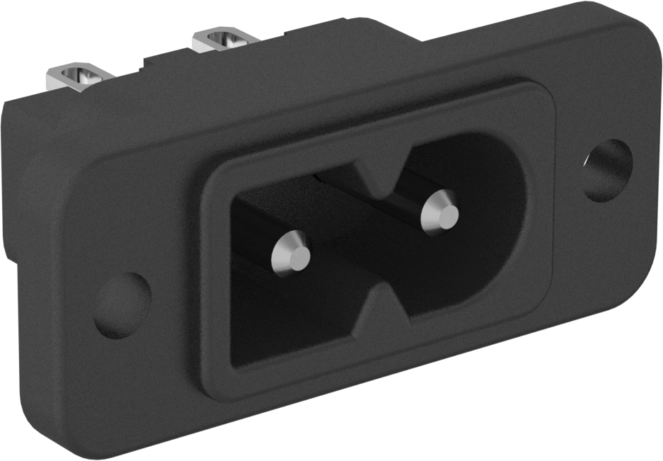 Screw-On IEC C8 Polarized Receptacle