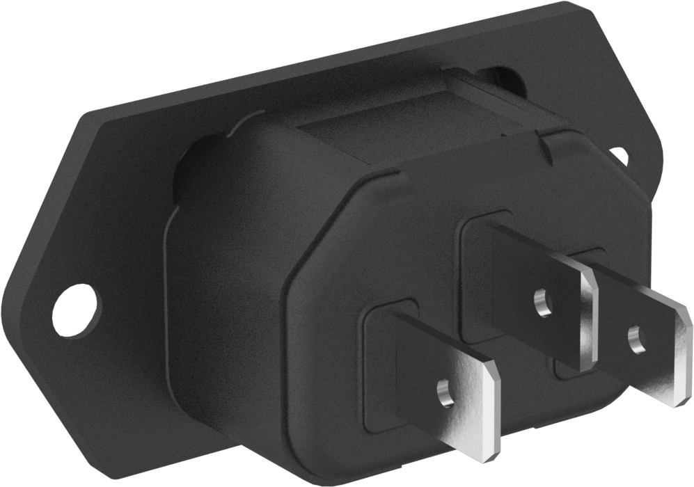 IEC Connector, Vidalı Erkek, Hızlı Ayrılabilir Terminal, C14, 15A UL