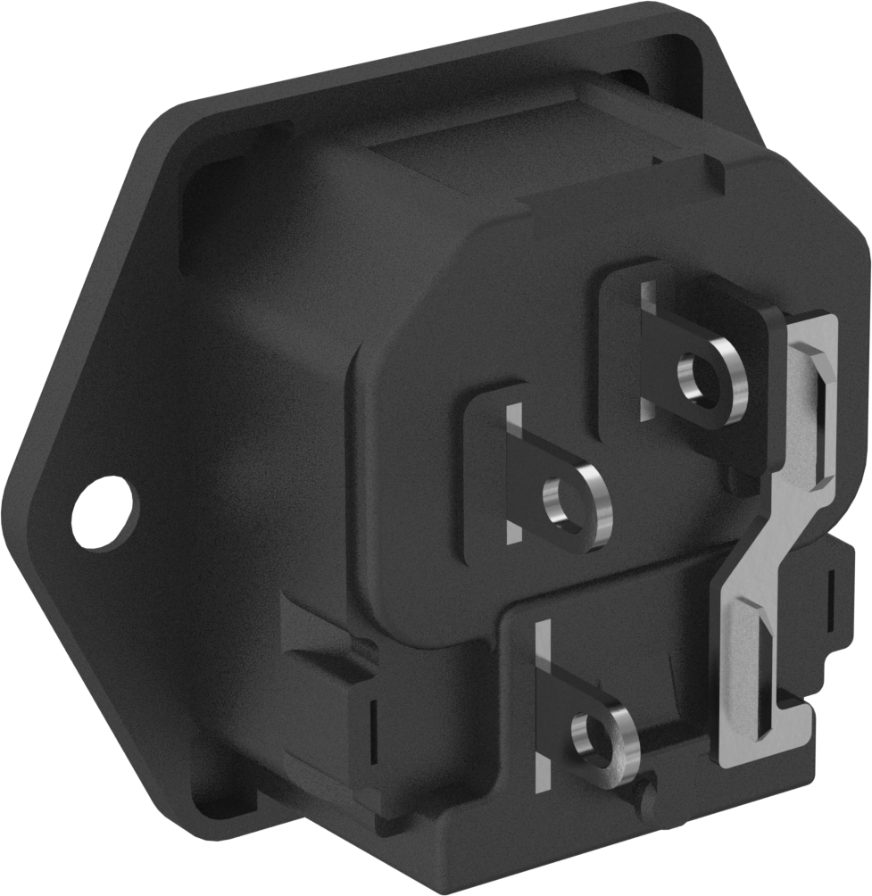 IEC Connector, Vidalı Erkek, Tırnaklı Terminal, C14, 10A UL