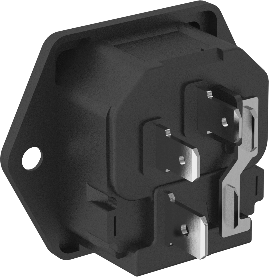 IEC Connector, Vidalı Erkek, Hızlı Ayrılabilir Terminal, C14, 10A UL