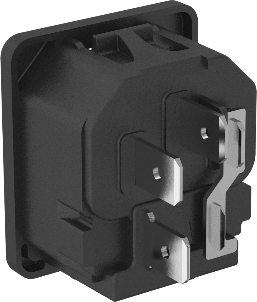IEC Connector, Çıtçıtlı Erkek, Hızlı Ayırma, C14, 10A UL, 0,098" Kalınlıkta Panel için