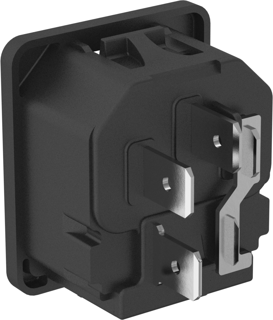 IEC Connector, Çıtçıtlı Erkek, Hızlı Ayırma, C14, 10A UL, 0,118" Kalınlıkta Panel için