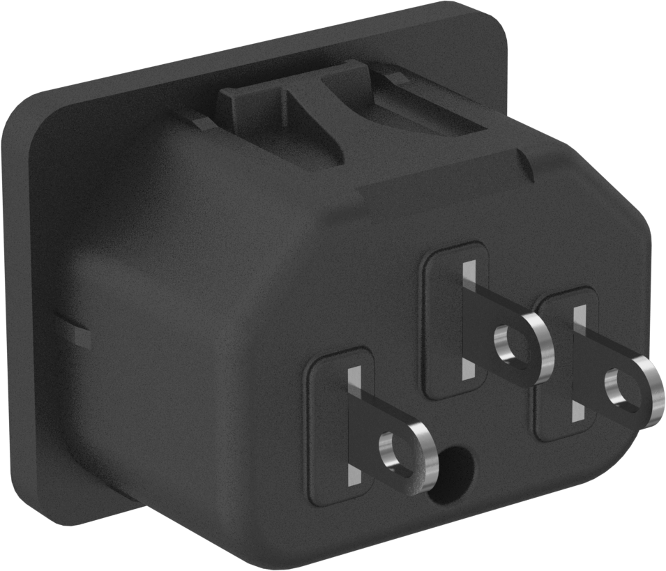 IEC Connector, Çıtçıtlı Erkek, Tırnaklı Terminal, C16, 0,059" Panel Kalınlığı