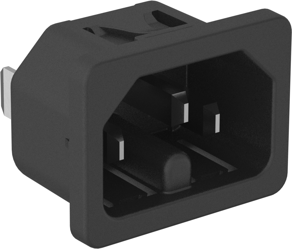 IEC Connector, Çıtçıtlı Erkek, Hızlı Ayrılabilir Terminal, C16, 0,059" Panel Kalınlığı için