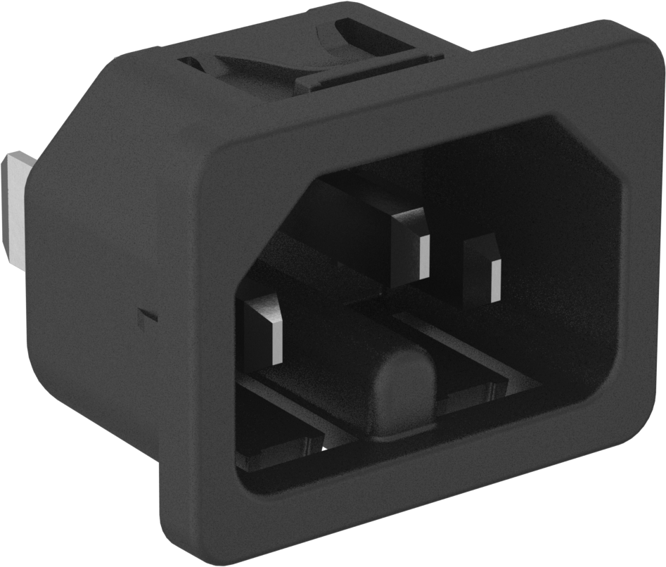 IEC Connector, Çıtçıtlı Erkek, Hızlı Ayrılabilir Terminal, C16, 0,098" panel kalınlığı için