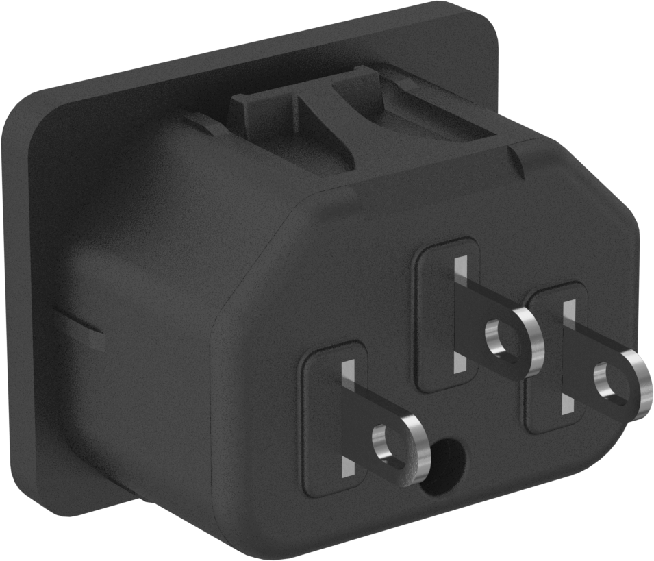 IEC Connector, Çıtçıtlı Erkek, Tırnaklı Terminal, C16, 0,118" Panel Kalınlığı