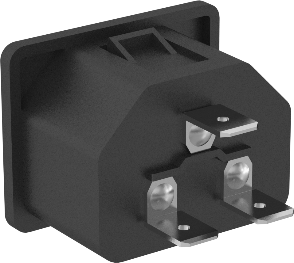 IEC Connector, Çıtçıtlı Erkek, Hızlı Ayrılabilir Terminal, C22, 0,118 inç Panel Kalınlığı için