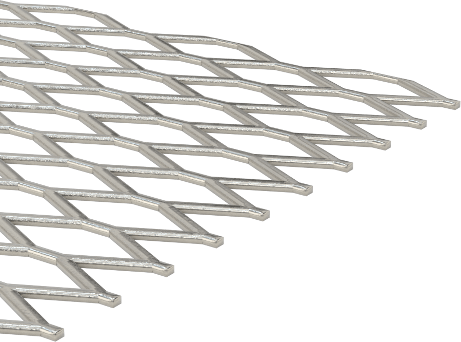 Genişletilmiş ve Düzleştirilmiş Metal Panel, 316 Paslanmaz Çelik, 12" x 12" x 0.076"