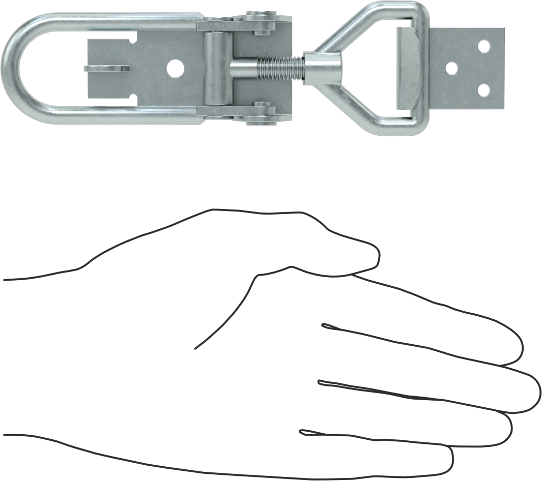 Ayarlanabilir Tutamaklı Çekme Mandalı, Galvanizli Çelik, 6-7/8“ Uzunluk x 1-13/16” Genişlik