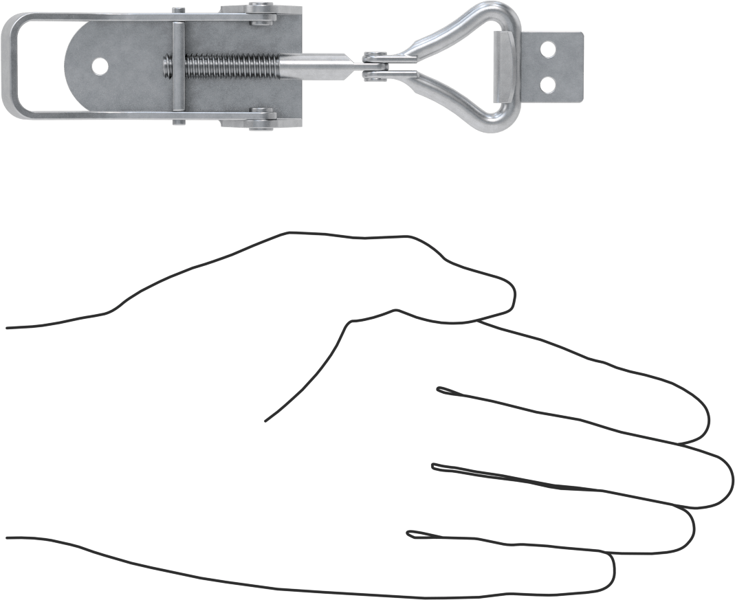 Ayarlanabilir Tutamaklı Çekme Mandalı, Galvanizli Çelik, 5-3/4“ Uzunluk x 1-5/16” Genişlik