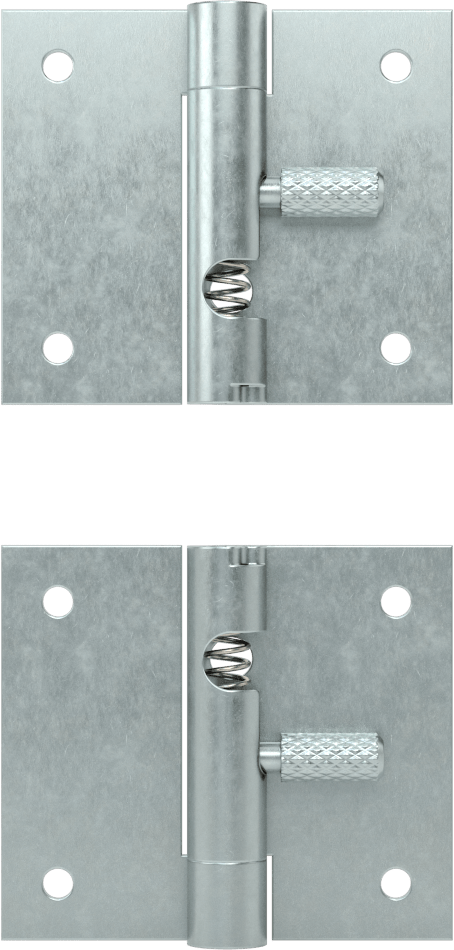 Çekerek Açılan Hızlı Bağlantı Kesme Menteşesi, Delikli, Çinko Kaplı Çelik, 1-3/4“ x 1” Kapı Kanadı