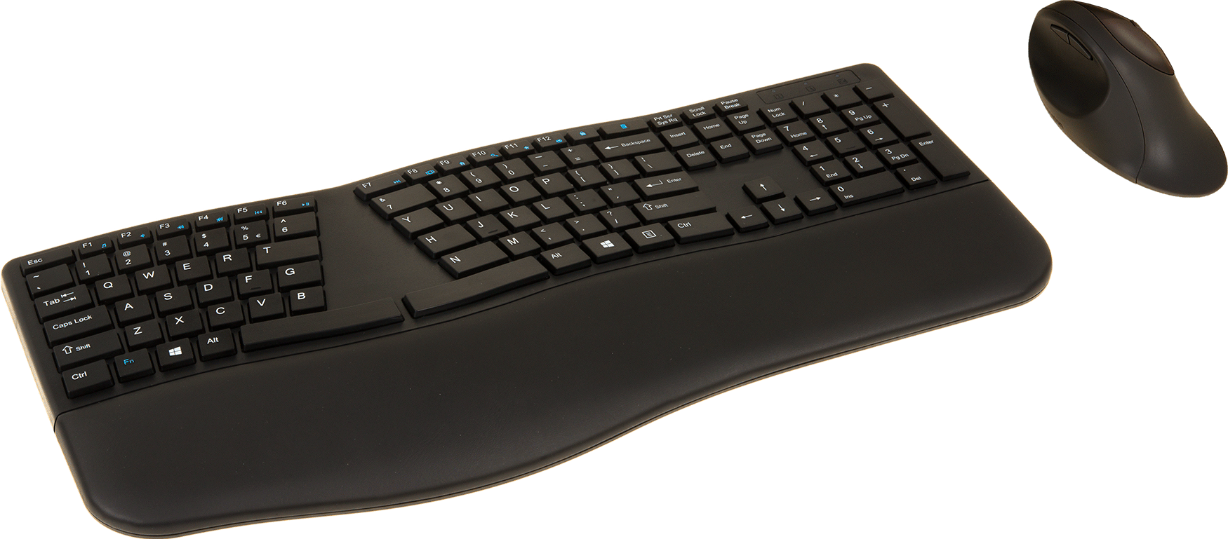 Ergonomic Keyboard and Mouse (Black)