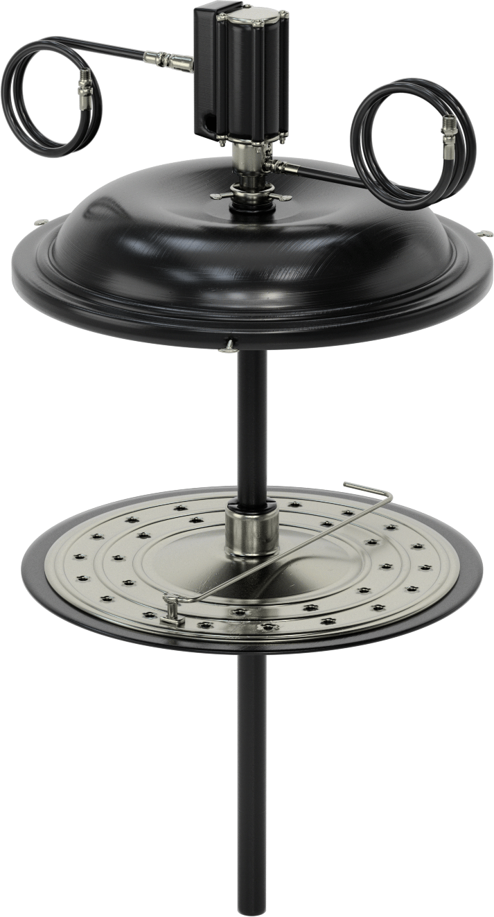 Pnömatik Konteyner Montajlı Gres Dağıtıcı, 400 lbs. Kova için, 23-5/8“ x 36-13/16” Konteyner