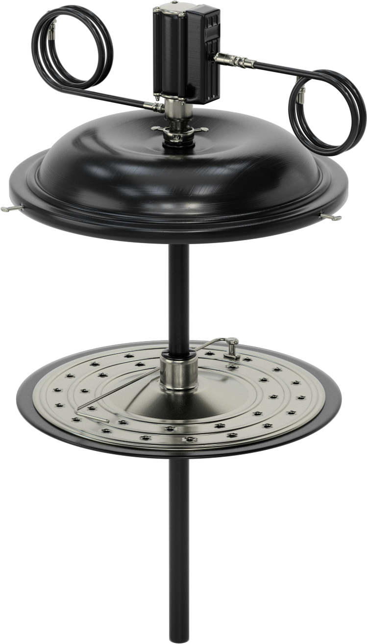 Pnömatik Konteyner Montajlı Gres Dağıtıcı, 400 lbs. Kova için, 23-5/8“ x 36-13/16” Konteyner